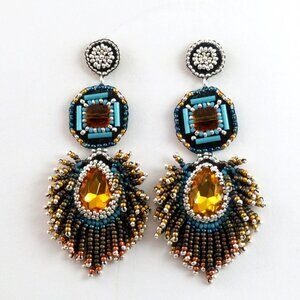 Handmade Lush Fringe Crystal earrings